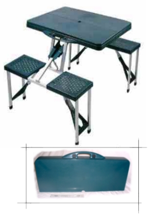 Fold up camping table and chairs