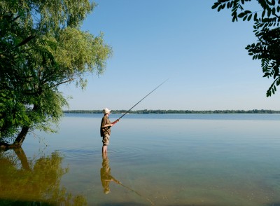 Fishing in a lake