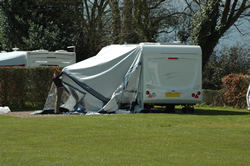 Putting up a caravan awning