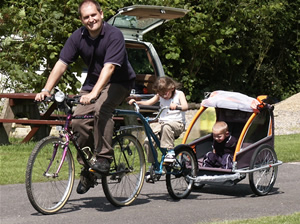 Cycling on a campsite